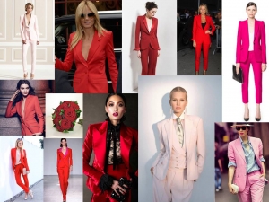 Inspiratie bruidspak roze rood, damestrouwpakrouwelijk trouwkostuum, roze bruidspak