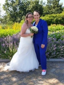 Dames trouwpak op maat gemaakt
