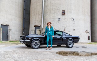 stoer dames maatpak groen