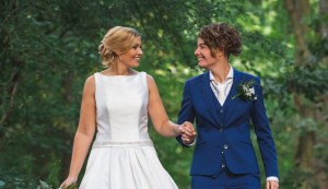 Dames trouwkostuum met gilet