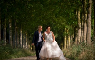 Broekpak bruid blauw
