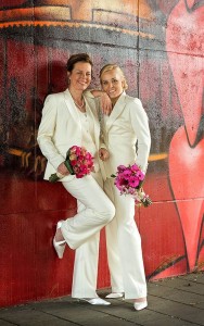 Dames trouwpak in wit