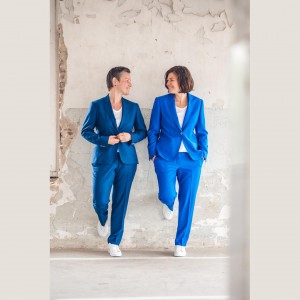 Dames trouwpak blauw