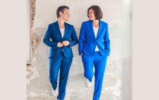 Dames trouwpak blauw