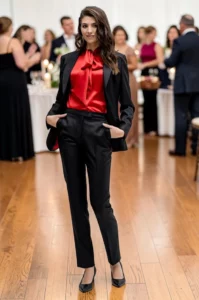 Trouwpak vrouw blouse op maat gemaakt