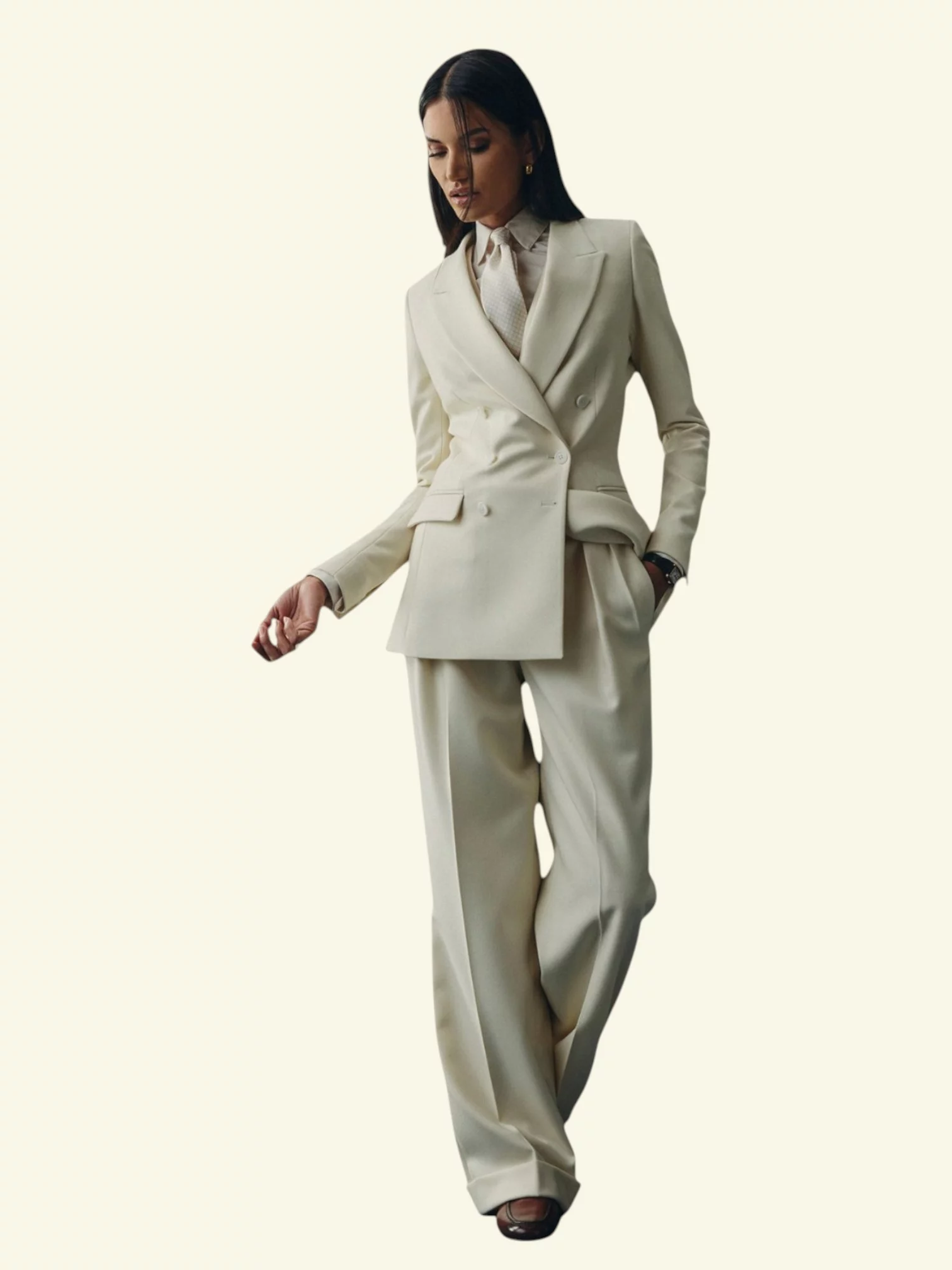 Dames trouwpak winter op maat wit 