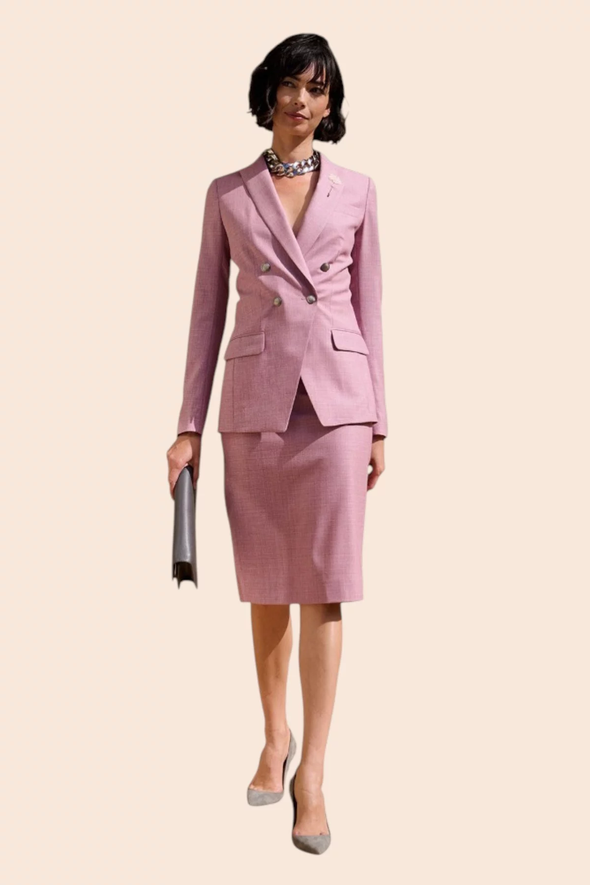 Stijlvol pak met rok moeder van de bruid