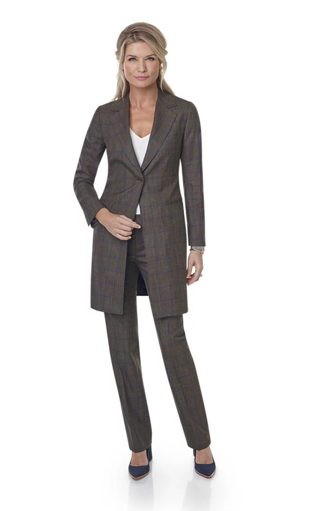 Broekpak bruid beige op maat gemaakt