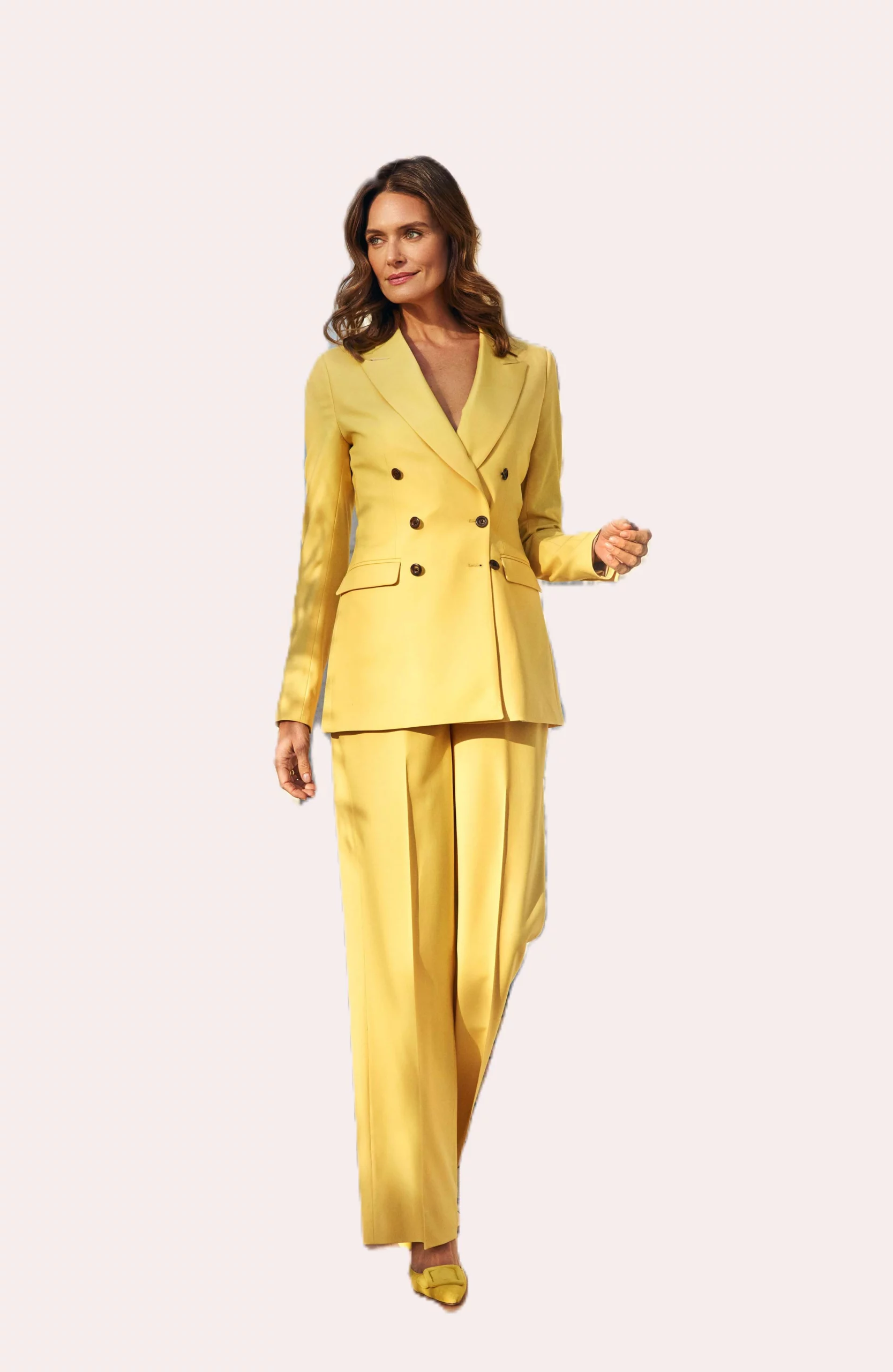 Broekpak bruid beige op maat gemaakt