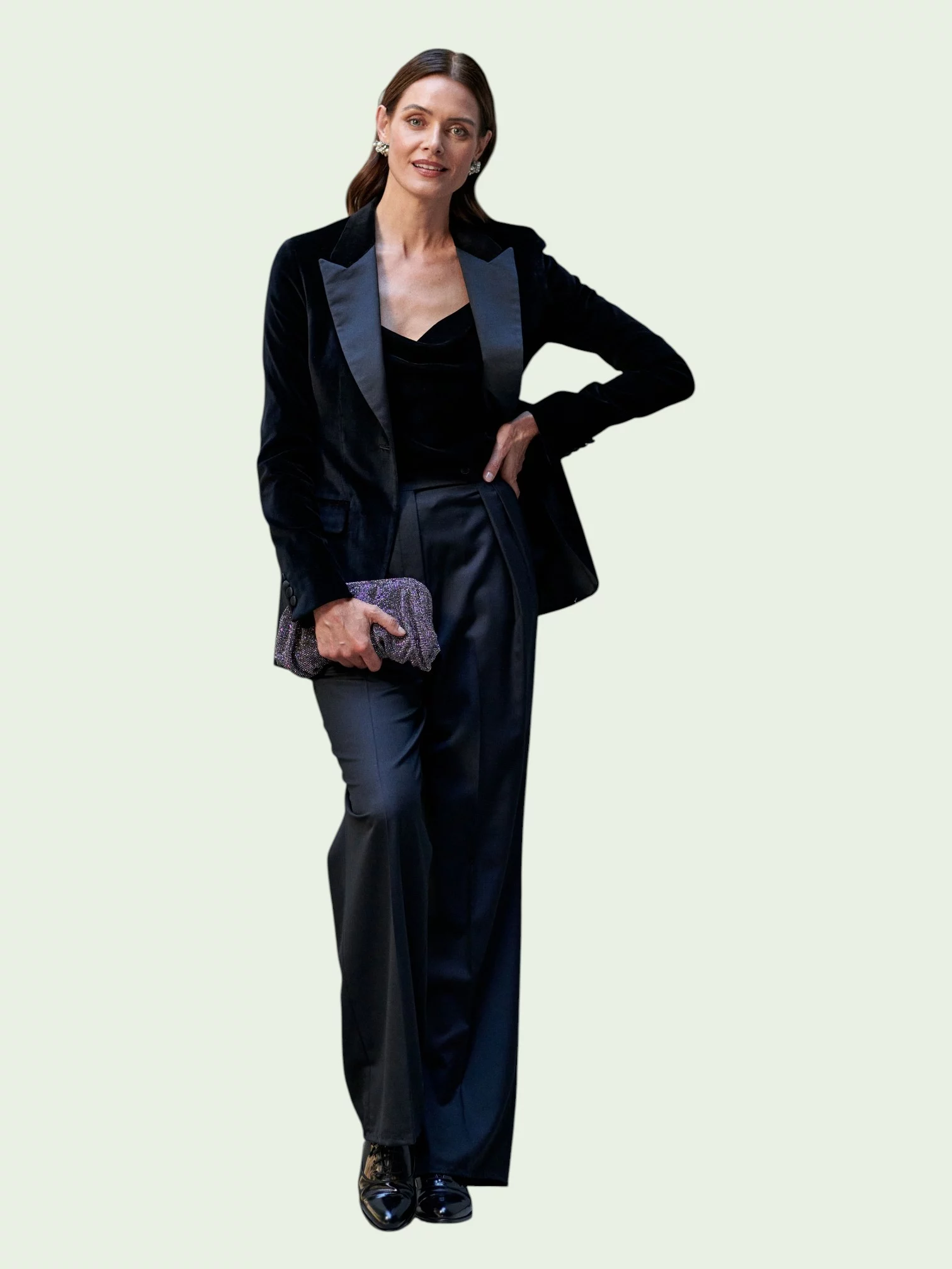 Broekpak bruid beige op maat gemaakt