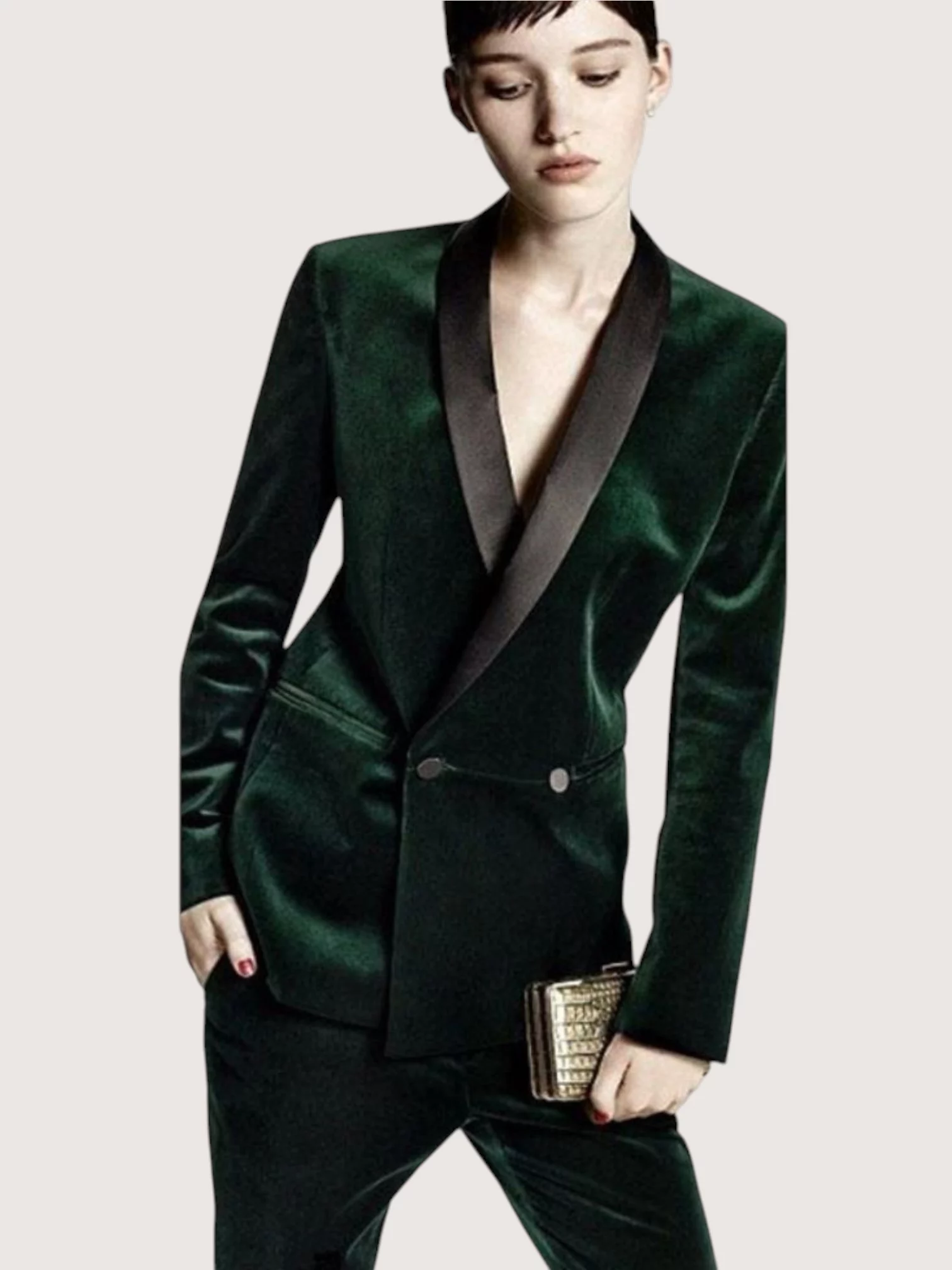 Bruidspak groen op maat gemaakt