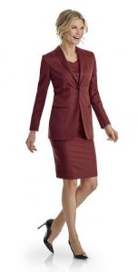 Rode jurk met colbert bruiloft kleding