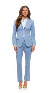 Zakelijk maatpak vrouw licht blauw 