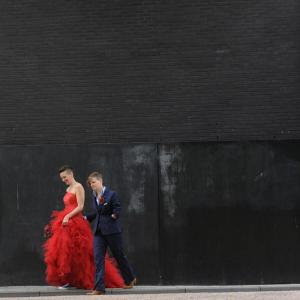 Broekpak  gemaakt voor bruid Sandra