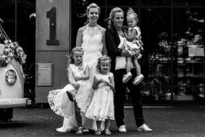 Broekpak bruid sporief vrouwelijk op maat gemaakt