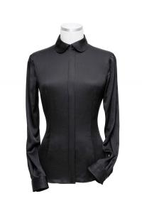 Zwarte vrouwelijke smoking blouse 