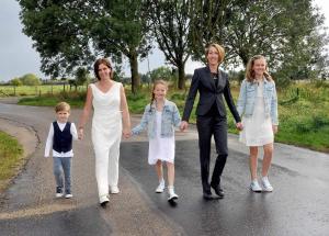 Dames trouwkostuum, vrouwelijk trouwpak