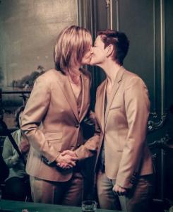 Dames trouwkostuum gemaakt voor vrouwen huwelijk Petra en Maaike.