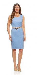 Feestelijk licht blauw jurkje van Holland and Sherry zachte wol met perfecte pasvorm