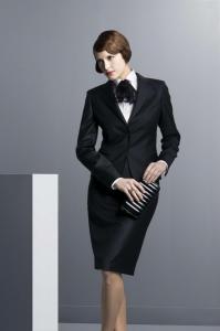 Feestelijk mantelpak in zwart