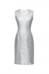 Feestelijke cocktail jurk in zilver