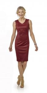 Rood glanzend feestelijke jurk