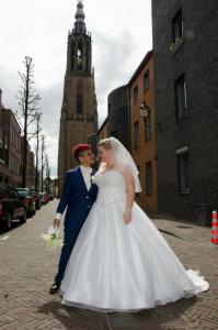 Trouwkleding vrouw maatkostuum gemaakt voor Nadine