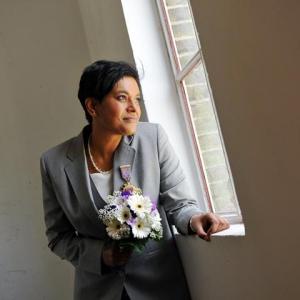 Trouwkostuum vrouw met gilet