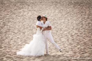 Vrouwelijk, stoer bruidskostuum broekpak