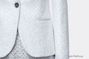 Wit colbert feestelijk met jurk op maat gemaakt 