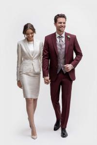 Cocktail bruidsjurk op maat gemaakte trouwkleding vrouw 