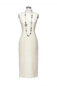 Witte creme kleurige lange jurk